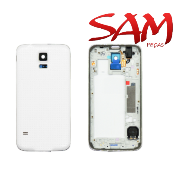 CARCACA COM TAMPA SAMSUNG S5 BRANCO