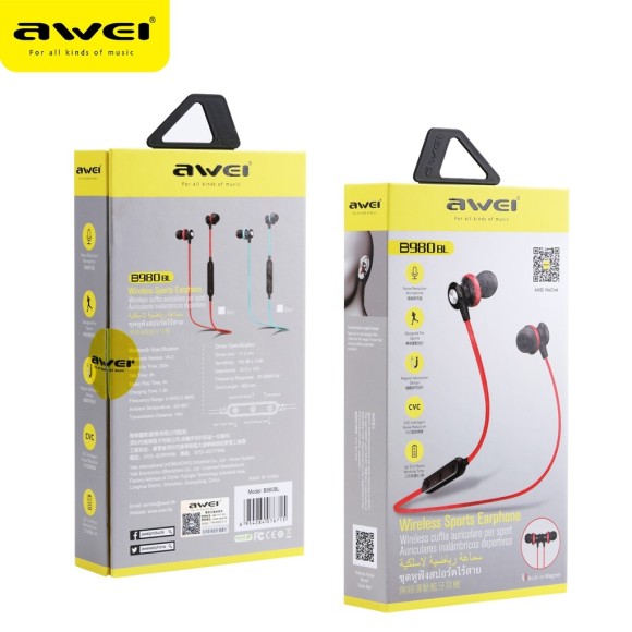 EARPHONE SPORTS WIRELESS B980BL