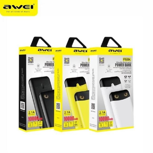 POWER BANK 2.1A 10000MAH P68K AWEI